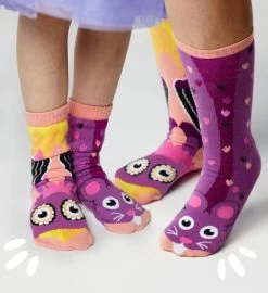 Owl & Mouse Pals Socks - Mismatchy Set (2 Pairs!) -Gift Promotion Store mk021407x 2