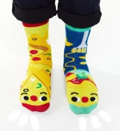 Pizza & Pasta Pals Socks - Mismatchy Set (2 Pairs!) -Gift Promotion Store mk021409alt viewc