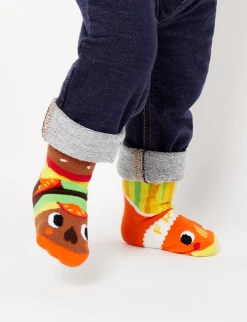 Burger & Fries Pals Socks -Gift Promotion Store mk021553alt view2c