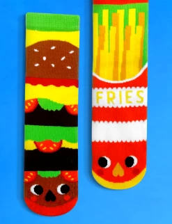 Burger & Fries Pals Socks -Gift Promotion Store mk021553alt viewc