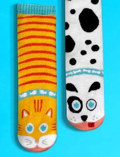 Cat & Dog Pals Socks -Gift Promotion Store mk021560alt viewc