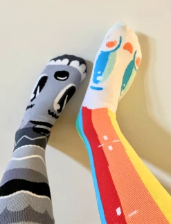 Rainbowface & Mr. Gray Pals Socks -Gift Promotion Store mk021667alt viewc