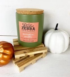 12 Oz Pumpkin Souffle Candle In A Fall Green Jar With Cork Lid -Gift Promotion Store mk022034x