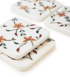 GAURI KOHLI Spring Blossom Marble Coasters, Set Of 4 7 GAURI KOHLI Spring Blossom Marble Coasters, Set Of 4 -Gift Promotion Store mk022368x 2