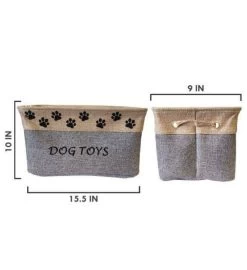 Dog Toy Bin | Collapsible Fabric Pet Toy Storage Basket- 2 Pack 8 Dog Toy Bin | Collapsible Fabric Pet Toy Storage Basket- 2 Pack -Gift Promotion Store mk022416alt viewc