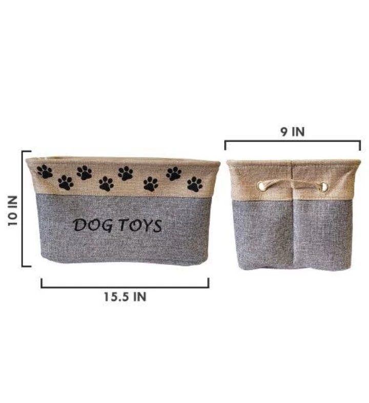 Dog Toy Bin | Collapsible Fabric Pet Toy Storage Basket- 2 Pack 5 Dog Toy Bin | Collapsible Fabric Pet Toy Storage Basket- 2 Pack - Image 3