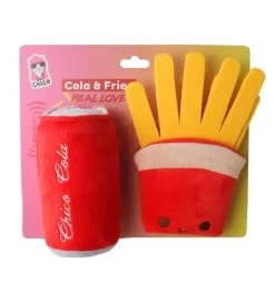 Cola & Fries Crinkle And Squeaky Plush Dog Toy Combo -Gift Promotion Store mk022419alt view2c