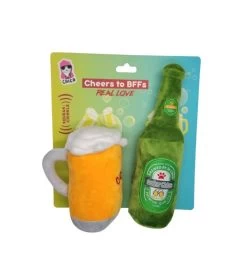 Beer-cheers Crinkle And Squeaky Plush Dog Toy Combo Gift Set -Gift Promotion Store mk022420alt view2c