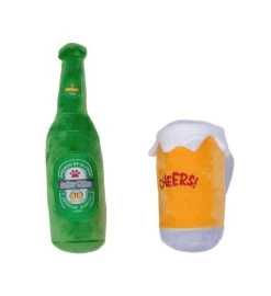 Beer-cheers Crinkle And Squeaky Plush Dog Toy Combo Gift Set -Gift Promotion Store mk022420x 2