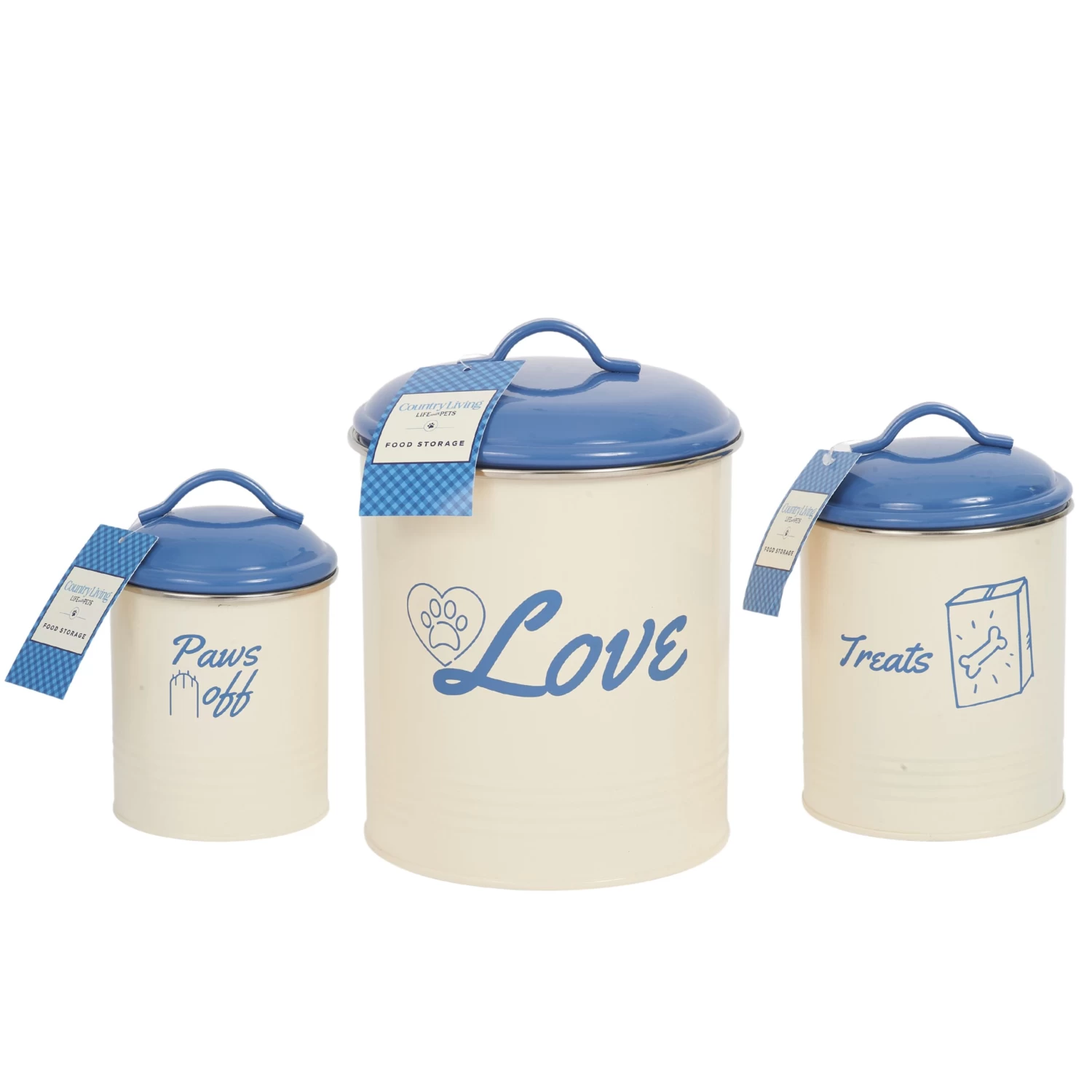 French Blue Pet Food & Treat Storage Canisters (set Of 3) 5 French Blue Pet Food & Treat Storage Canisters (set Of 3) - Image 3