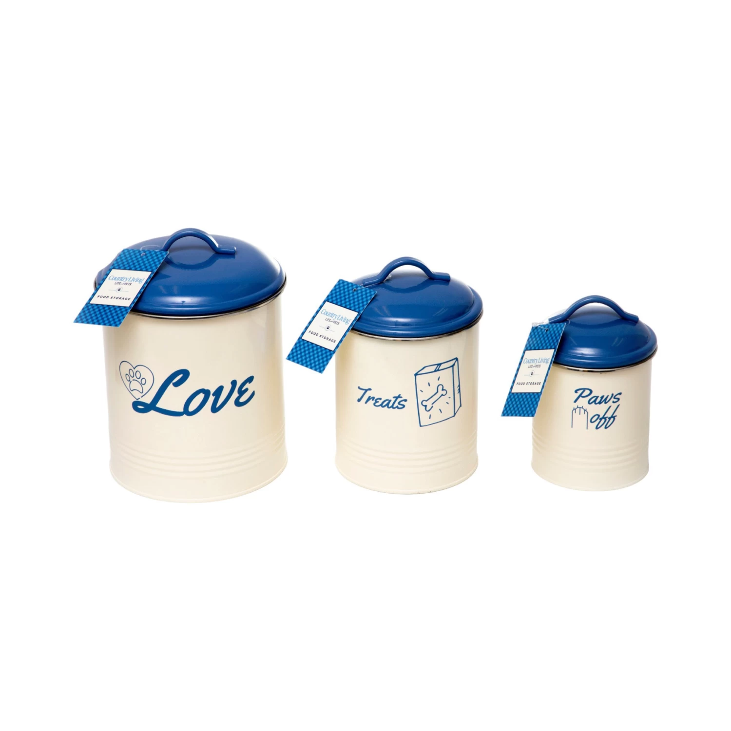 French Blue Pet Food & Treat Storage Canisters (set Of 3) 6 French Blue Pet Food & Treat Storage Canisters (set Of 3) - Image 4