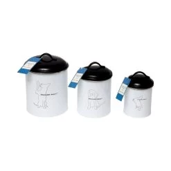 Black & White Pet Food & Treat Storage Canisters (set Of 3) -Gift Promotion Store mk022428alt viewc