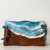 Hand-painted Seascape Charcuterie Board With Mermaid Handles 2 Hand-painted Seascape Charcuterie Board With Mermaid Handles -Gift Promotion Store mk022485x