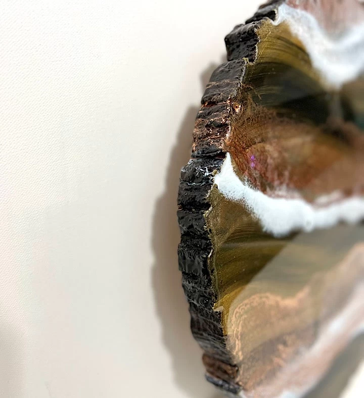 Hand-Painted Golden Seascape Charcuterie Board Lazy Susan 5 Hand-Painted Golden Seascape Charcuterie Board Lazy Susan - Image 3