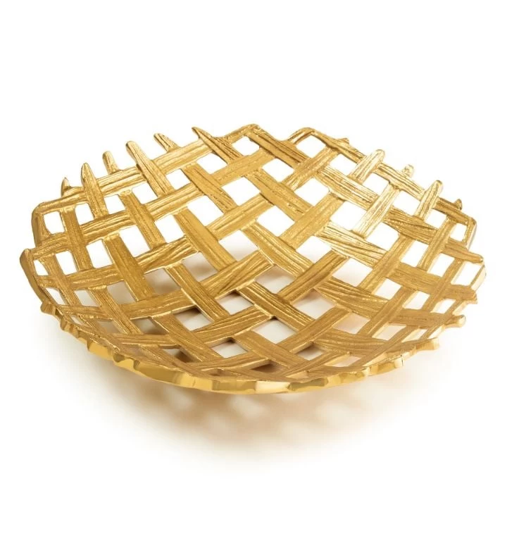 Gauri Kohli Lohari Gold Mesh Bowl 15" 3 Gauri Kohli Lohari Gold Mesh Bowl 15"