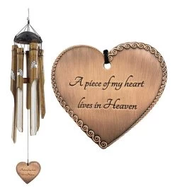 Bamboo Sympathy Heart Wind Chime Gift Set -Gift Promotion Store mk022917x 1