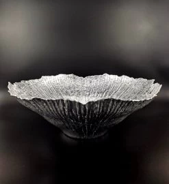 Coral 14" Gilded Glass Centerpiece Bowl -Gift Promotion Store mk022924alt view3c