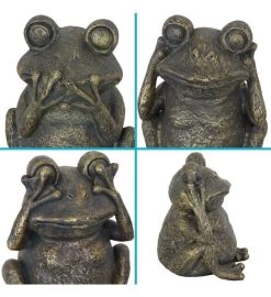 Hear No Evil, See No Evil, Speak No Evil Frog Trio Statues - 10-inch -Gift Promotion Store mk023700alt view2c