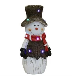 Indoor Rustic Twinkling Snowman Statue With Led Lights -Gift Promotion Store mk023705x 2