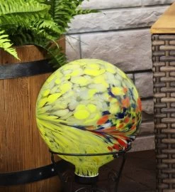 Bright Summer Burst Outdoor Garden Glass Gazing Globe Ball - 10-inch -Gift Promotion Store mk023711alt viewc
