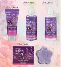 Draizee Stress Relief Spa Basket W Refreshing Lavender & Grape Fragrance -Gift Promotion Store mk023791alt view3c