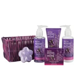 Draizee Stress Relief Spa Basket W Refreshing Lavender & Grape Fragrance -Gift Promotion Store mk023791alt viewc