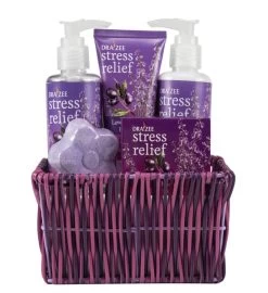 Draizee Stress Relief Spa Basket W Refreshing Lavender & Grape Fragrance -Gift Promotion Store mk023791x 2