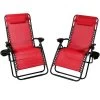Set Of 2 Oversized Zero Gravity Lounge Chair - Pillow And Cup Holder -Gift Promotion Store mk023996x