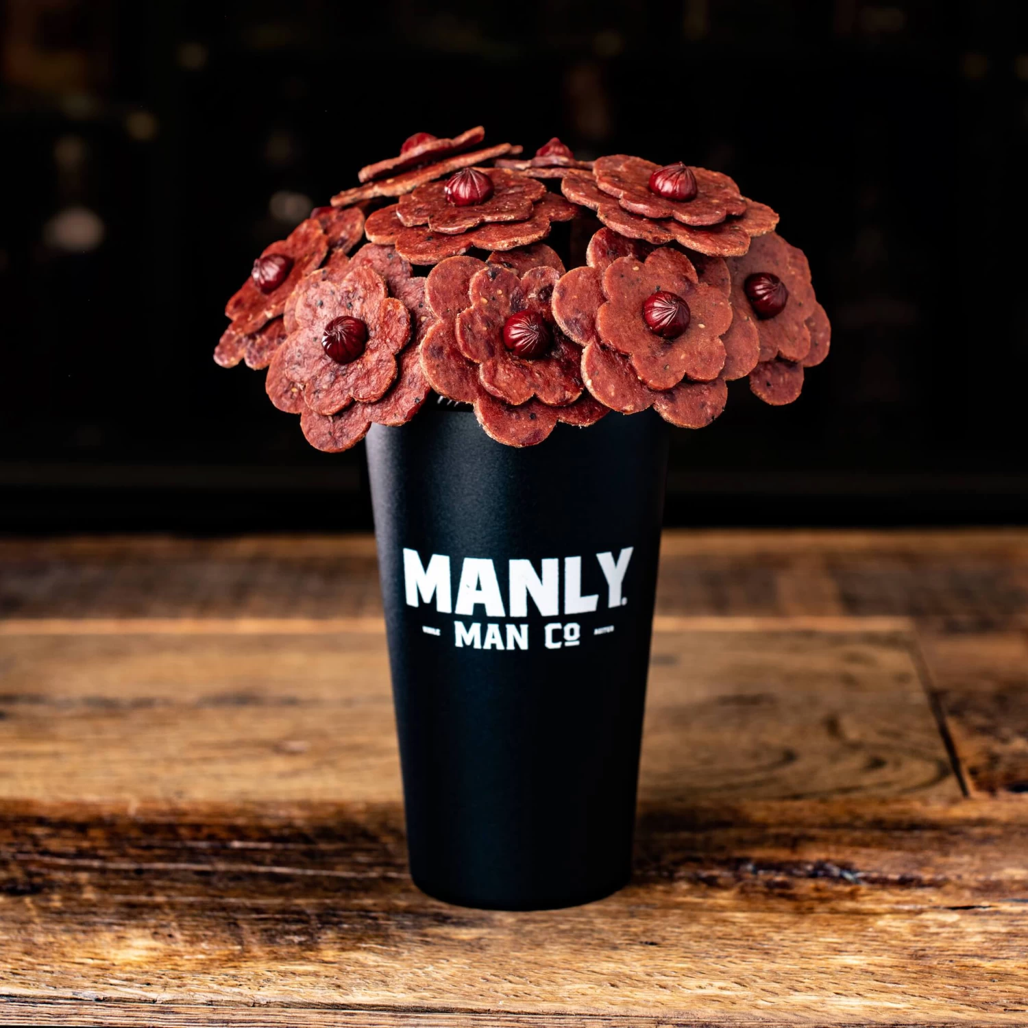 Beef Jerky Flower Bouquet - Black Steel Edition 3 Beef Jerky Flower Bouquet - Black Steel Edition