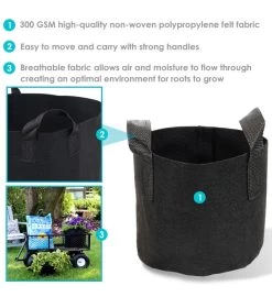 10-pack Garden Grow Bags With Handles - Non-woven Fabric -Gift Promotion Store mk031241alt view3c