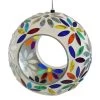 Rainbow Daisies Mosaic Hanging Bird Feeder Fly Through 6 Inch 2 Rainbow Daisies Mosaic Hanging Bird Feeder Fly Through 6 Inch -Gift Promotion Store mk032216x