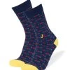 Down Syndrome Awareness Knit Men's Crew Socks- Navy -Gift Promotion Store mk032305x