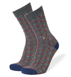 Down Syndrome Awareness Knit Men's Crew Socks- Gray -Gift Promotion Store mk032306x 2