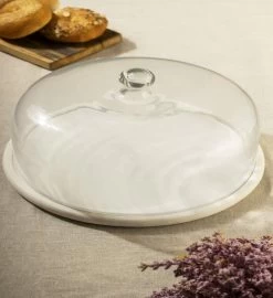 Gauri Kohli Uptown Marble Cheese Board With Glass Cloche 11 Gauri Kohli Uptown Marble Cheese Board With Glass Cloche -Gift Promotion Store mk032380alt view2c