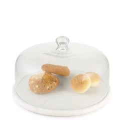 Gauri Kohli Uptown Marble Cheese Board With Glass Cloche