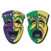 Pack Of 24 Purple & Green Glittered Drama Face Cutout Party Decors 24.5" -Gift Promotion Store mk032383x