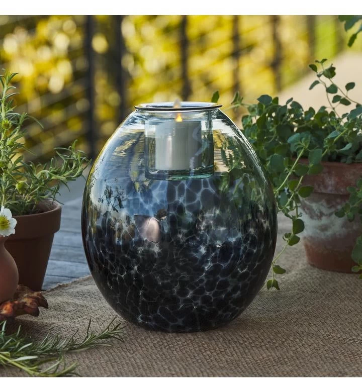 Glass Oval W Luminara Flameless 3 Glass Oval W Luminara Flameless