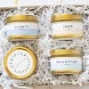 Meditation & Wellness Candle Gift Set In Mini Gold Tins