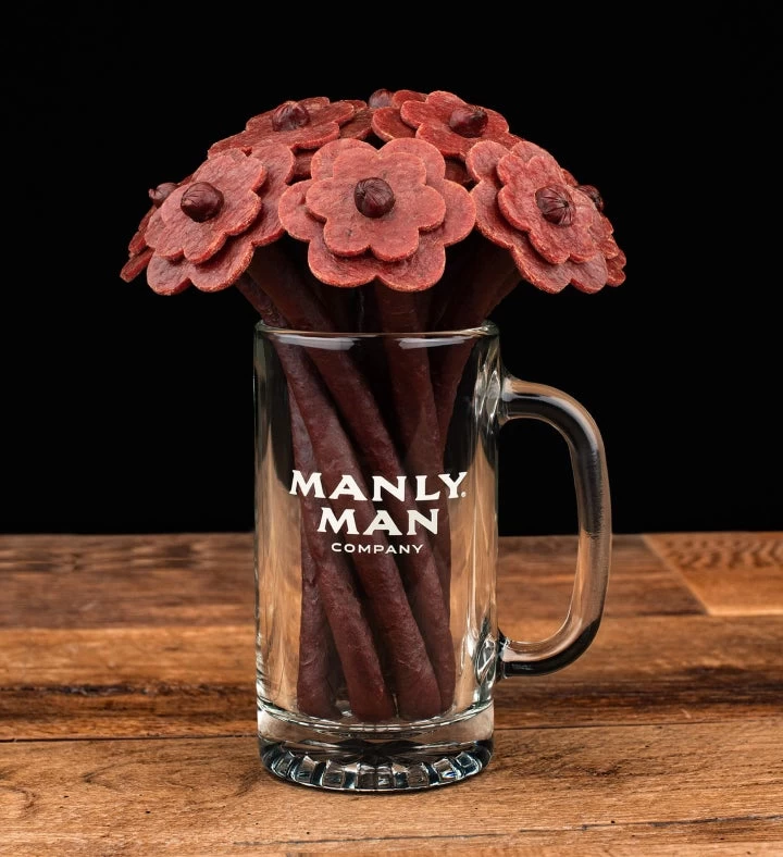 Beef Jerky Flower Bouquet In A Beer Mug 'vase' 4 Beef Jerky Flower Bouquet In A Beer Mug 'vase' - Image 2
