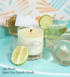 Birth Flower Candle In Reusable Rocks Glass -Gift Promotion Store mk032924alt viewc