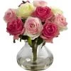Nearly Natural Rose Arrangement W/vase -Gift Promotion Store mk033151x