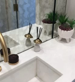 Gold And White Mushroom Shaped Diffuser Lily Of The Valley Scent -Gift Promotion Store mk033369alt viewc