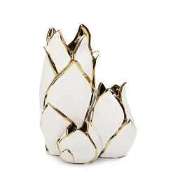 White & Gold Cluster Vase 8 White & Gold Cluster Vase -Gift Promotion Store mk033387alt viewc
