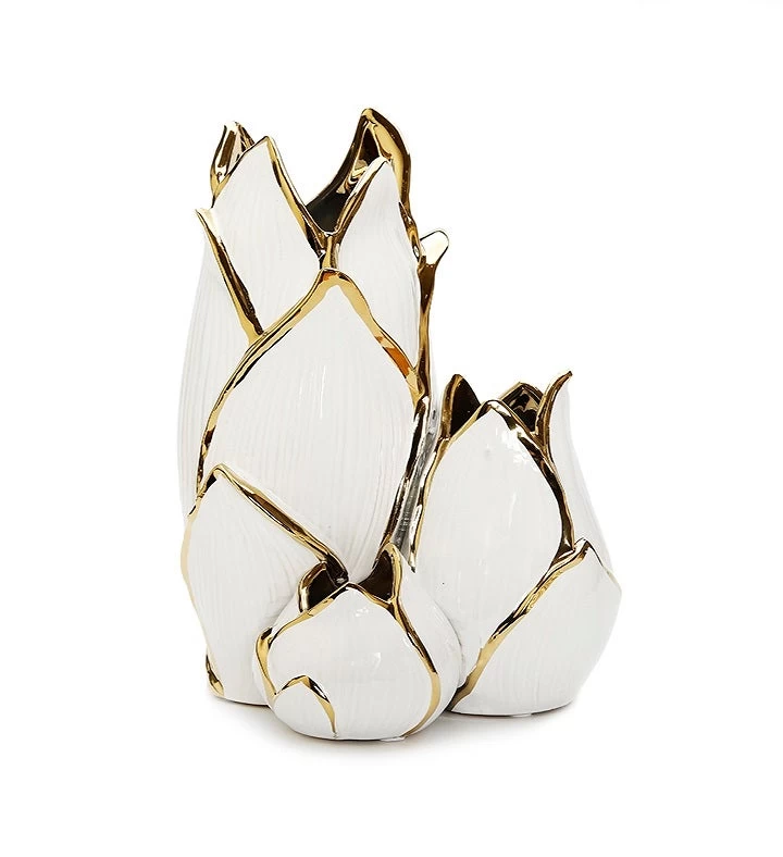 White & Gold Cluster Vase 5 White & Gold Cluster Vase - Image 3