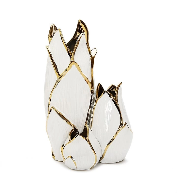 White & Gold Cluster Vase 6 White & Gold Cluster Vase - Image 4