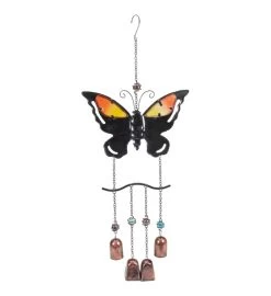 24" Purple And Bronze Butterfly Outdoor Garden Windchime -Gift Promotion Store mk033491alt view3c