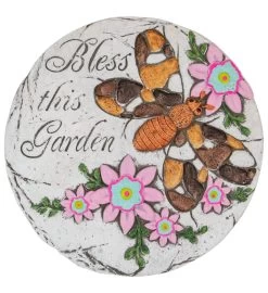 10" Bless This Garden Outdoor Floral Garden Stone -Gift Promotion Store mk033492x 2