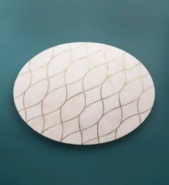 GAURI KOHLI Miranda Marble Lazy Susan 16 -Gift Promotion Store mk033506alt view2c
