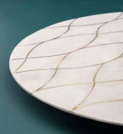 GAURI KOHLI Miranda Marble Lazy Susan 16 -Gift Promotion Store mk033506alt view3c