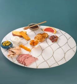 GAURI KOHLI Miranda Marble Lazy Susan 16 -Gift Promotion Store mk033506alt viewc